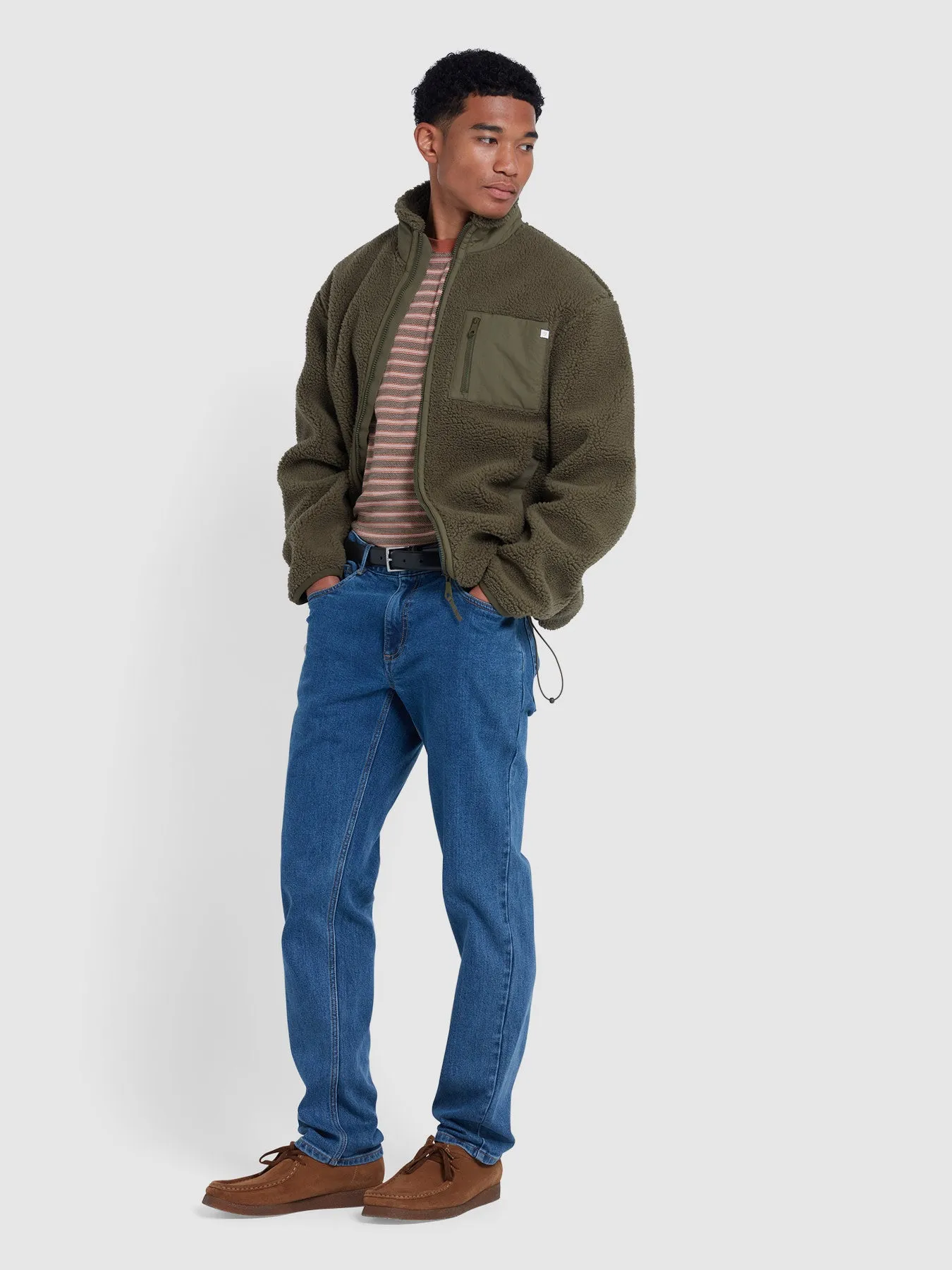 Bradley Full Zip Fleece In Olive Green sold by Farah product image thumbnail 2