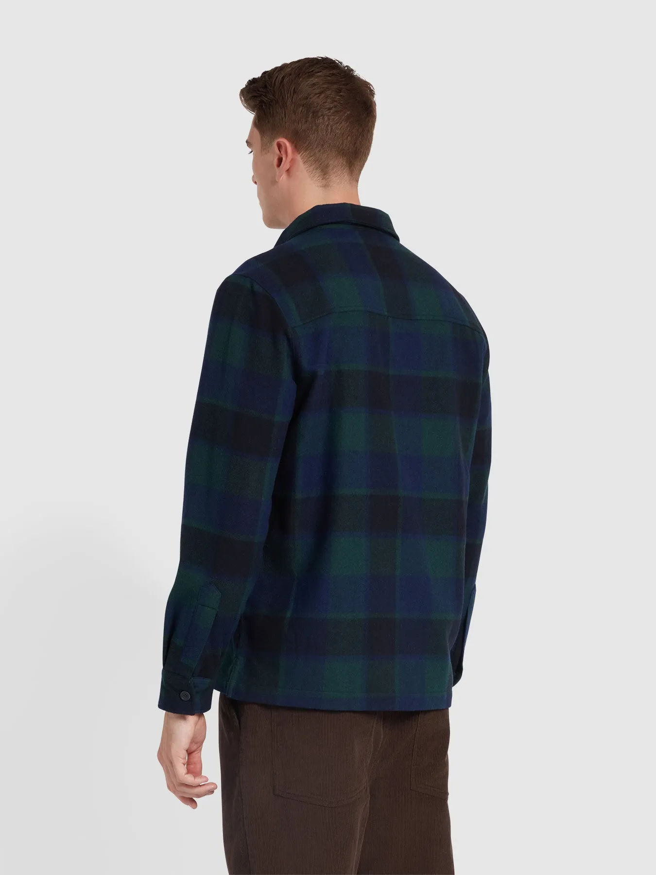 Fulbright Check Overshirt In Woodland Pine sold by Farah product image thumbnail 3
