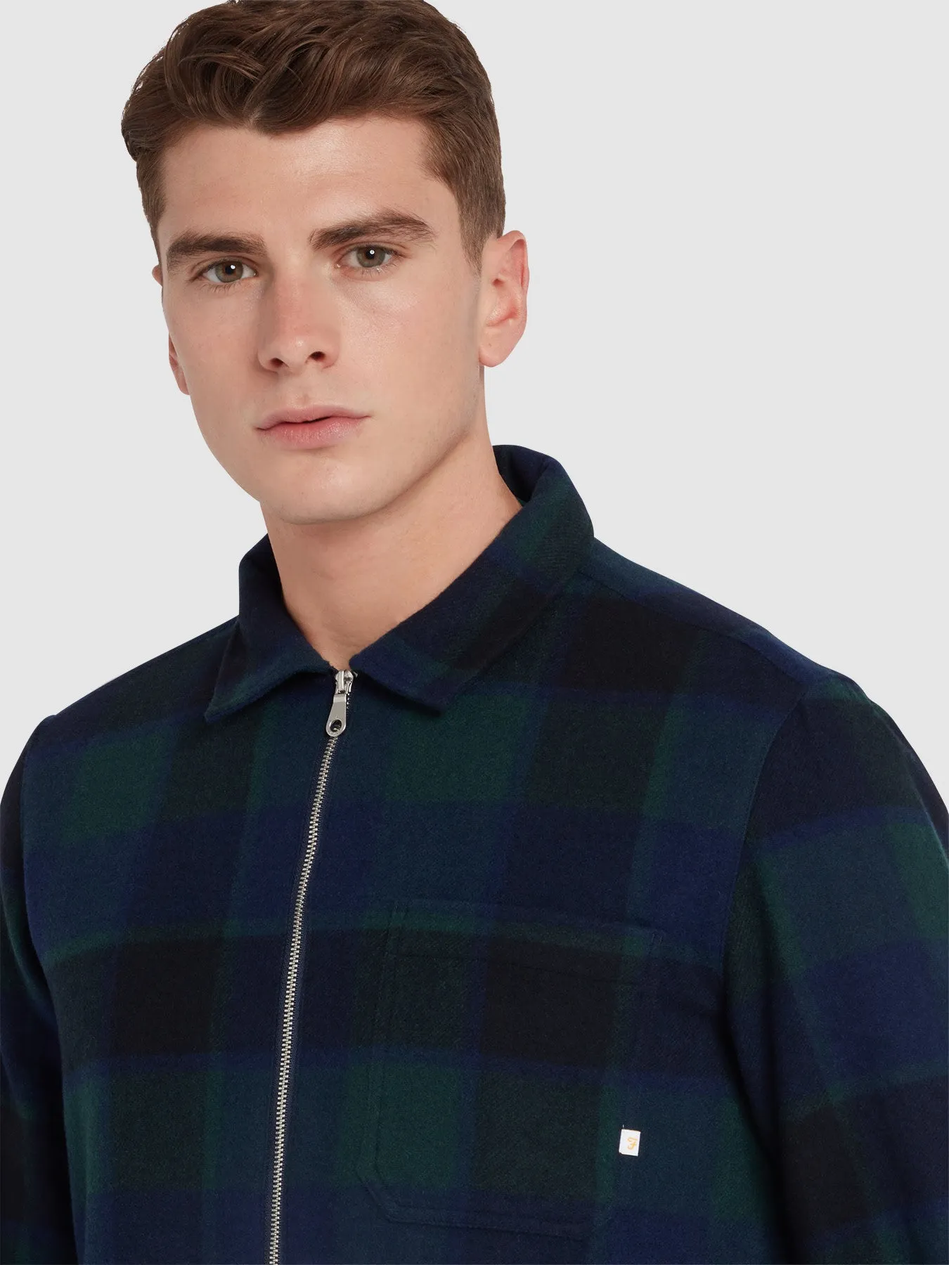 Fulbright Check Overshirt In Woodland Pine sold by Farah product image thumbnail 4
