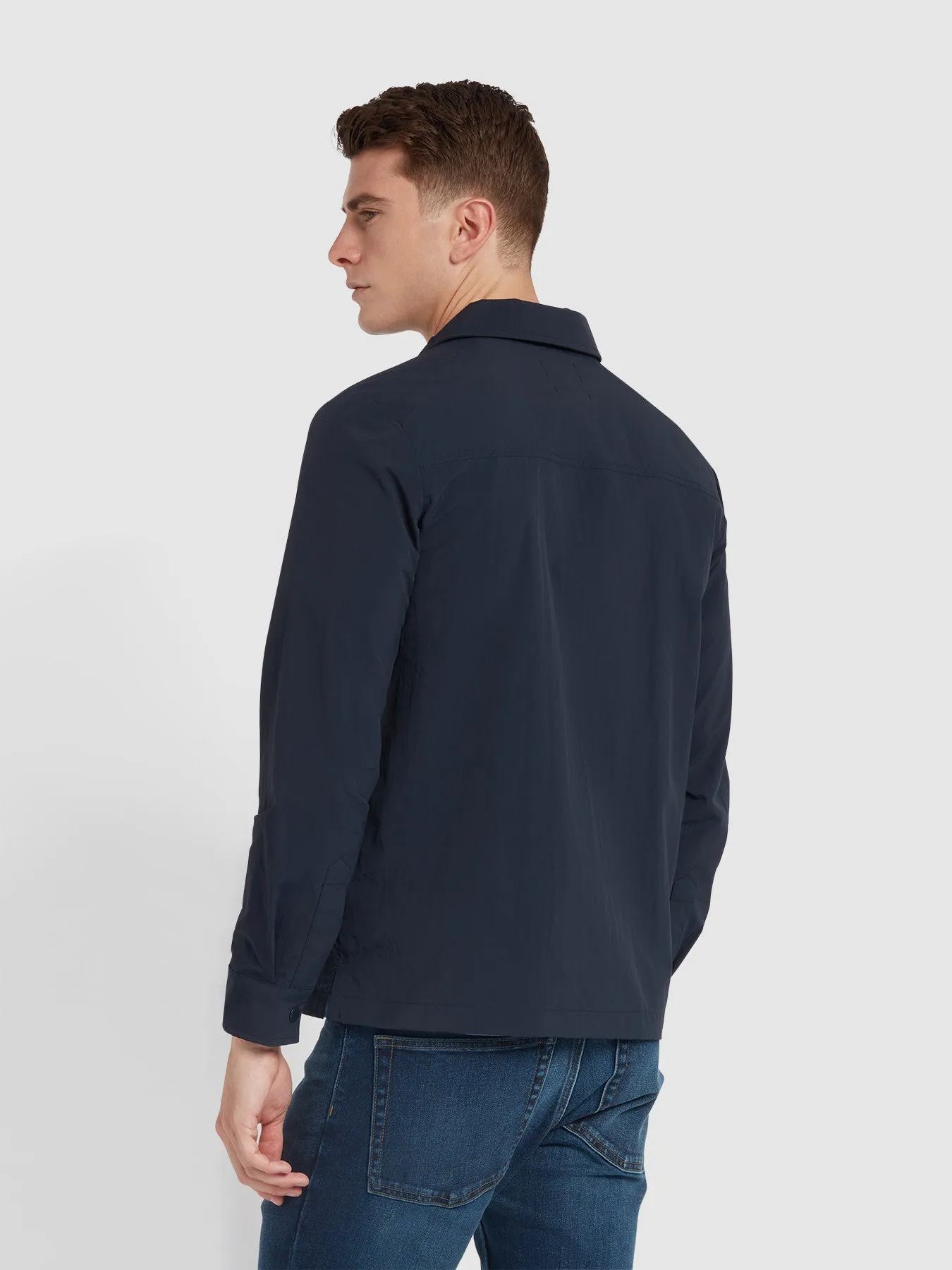 Holwick Zipped Overshirt In True Navy sold by Farah product image thumbnail 3
