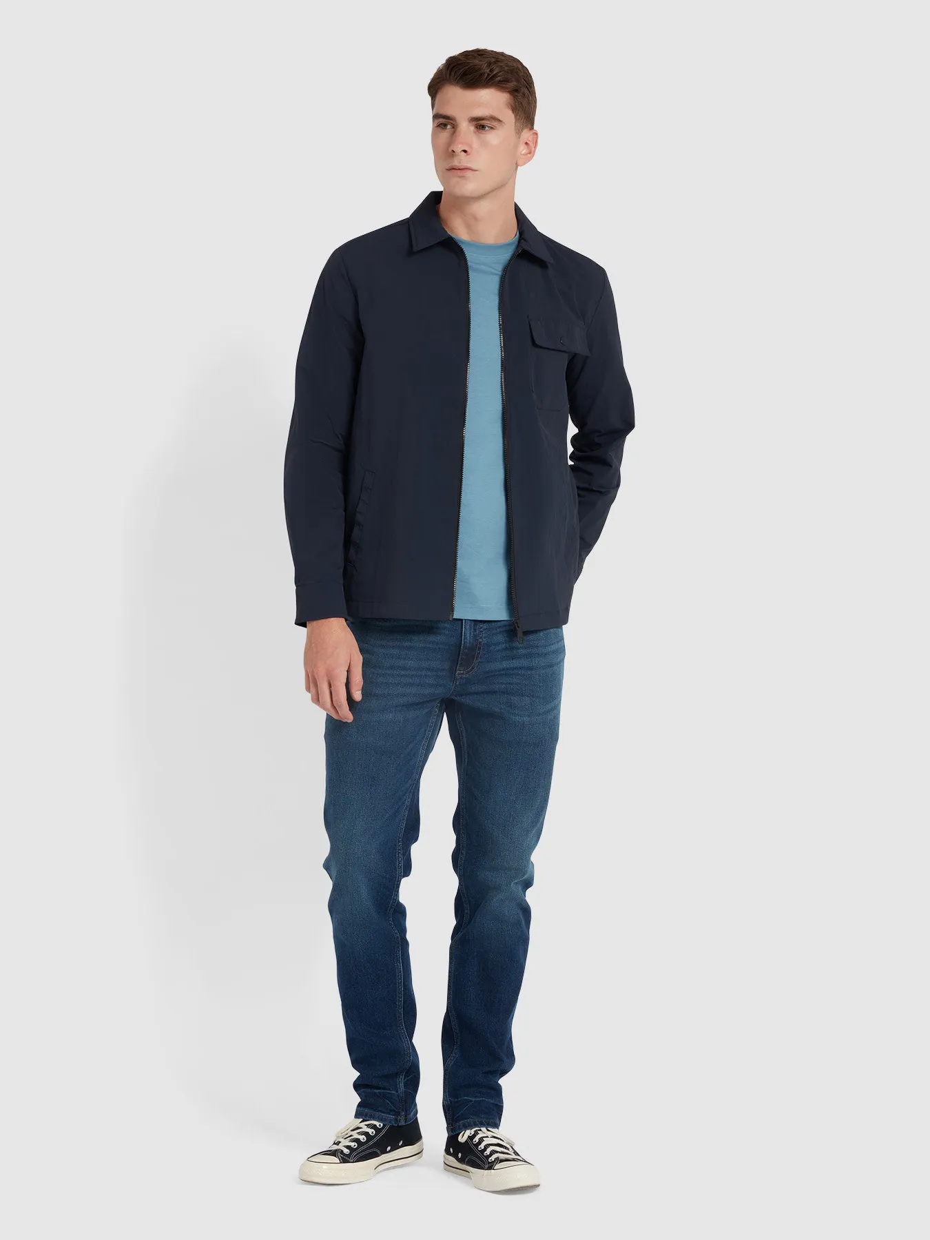 Holwick Zipped Overshirt In True Navy sold by Farah product image thumbnail 2