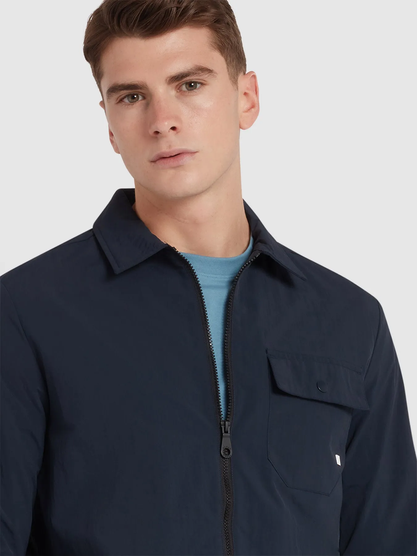 Holwick Zipped Overshirt In True Navy sold by Farah product image thumbnail 4