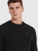 Manteno Regular Fit Crew Neck Sweater In Black sold by Farah