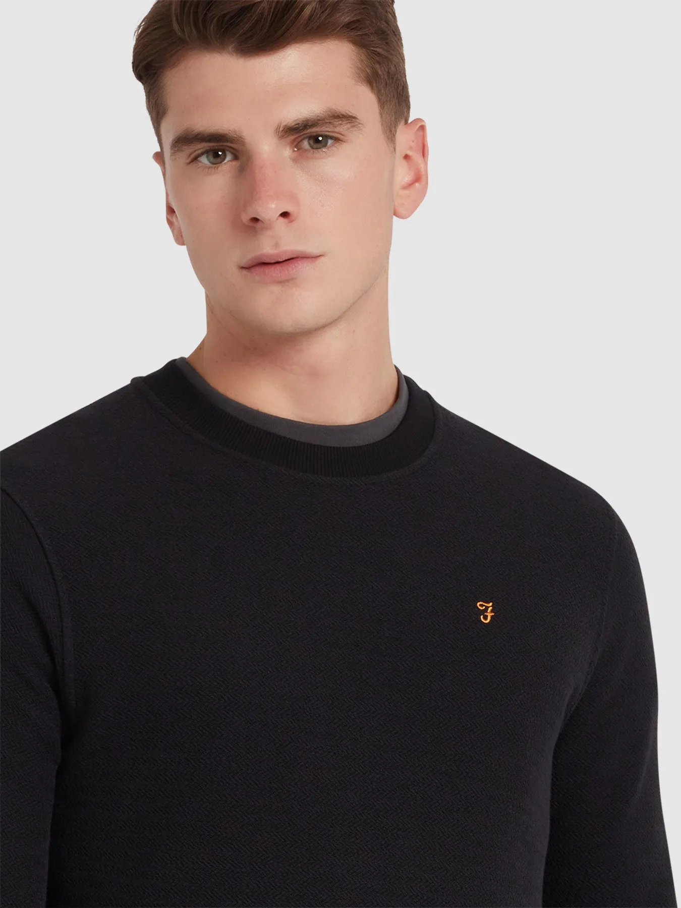 Manteno Regular Fit Crew Neck Sweater In Black sold by Farah product image thumbnail 4