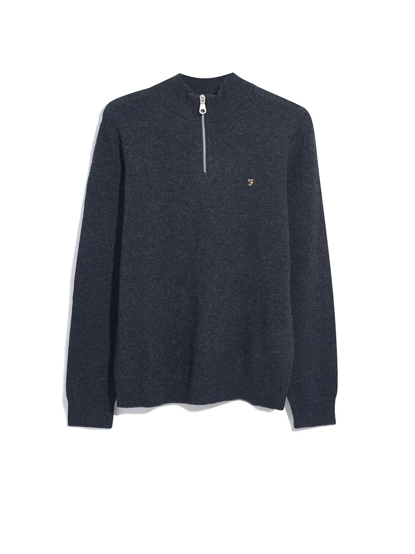 Birchall Quarter Zip Lambswool Sweater In Black Oyster sold by Farah product image thumbnail 5