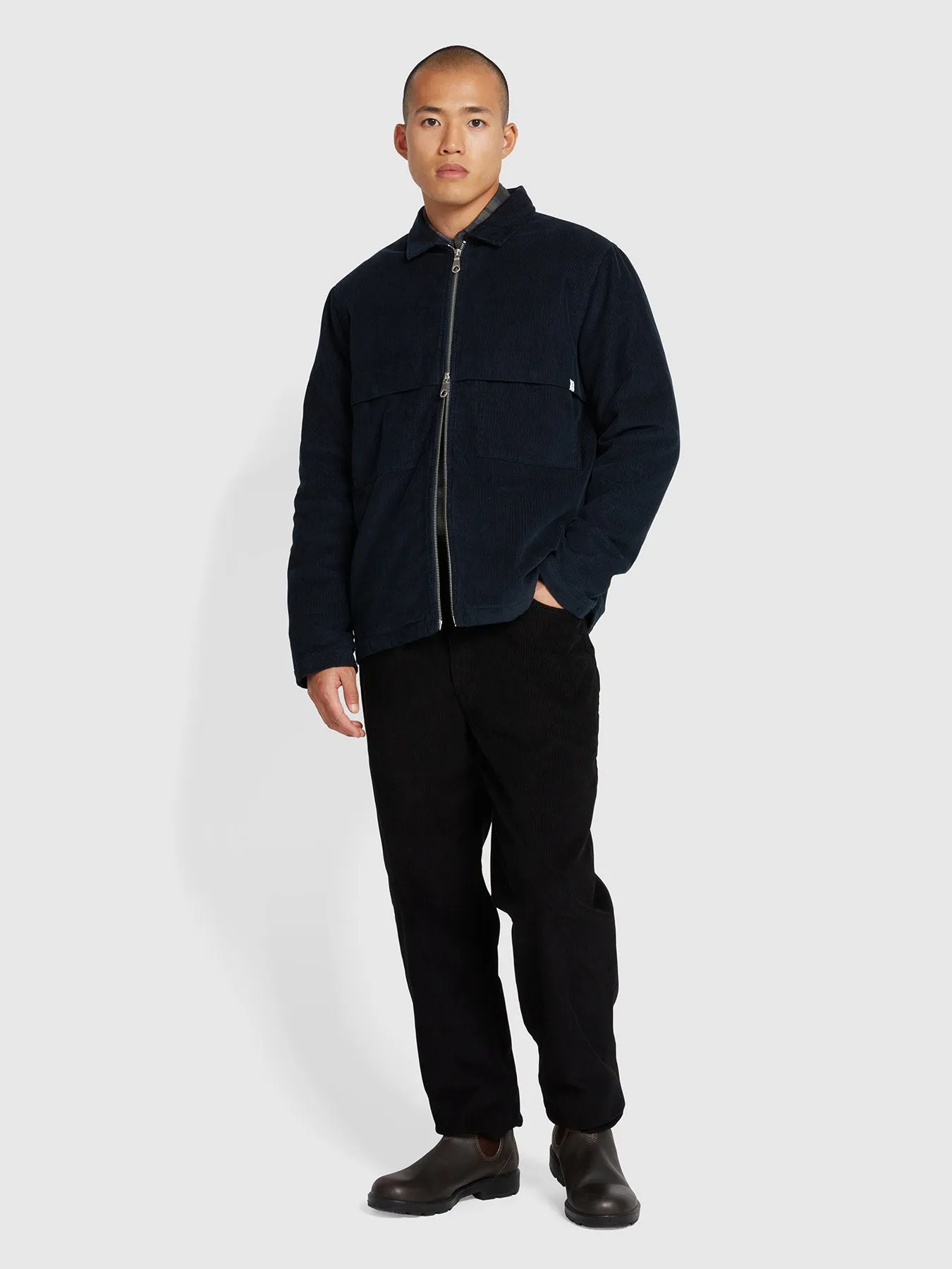 Schultz Quilted Overshirt In True Navy sold by Farah product image thumbnail 2