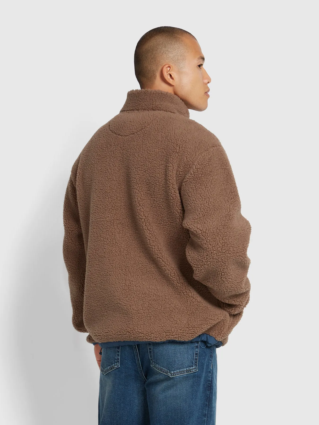 Elias Full Zip Fleece In Mushroom Grey sold by Farah product image thumbnail 3