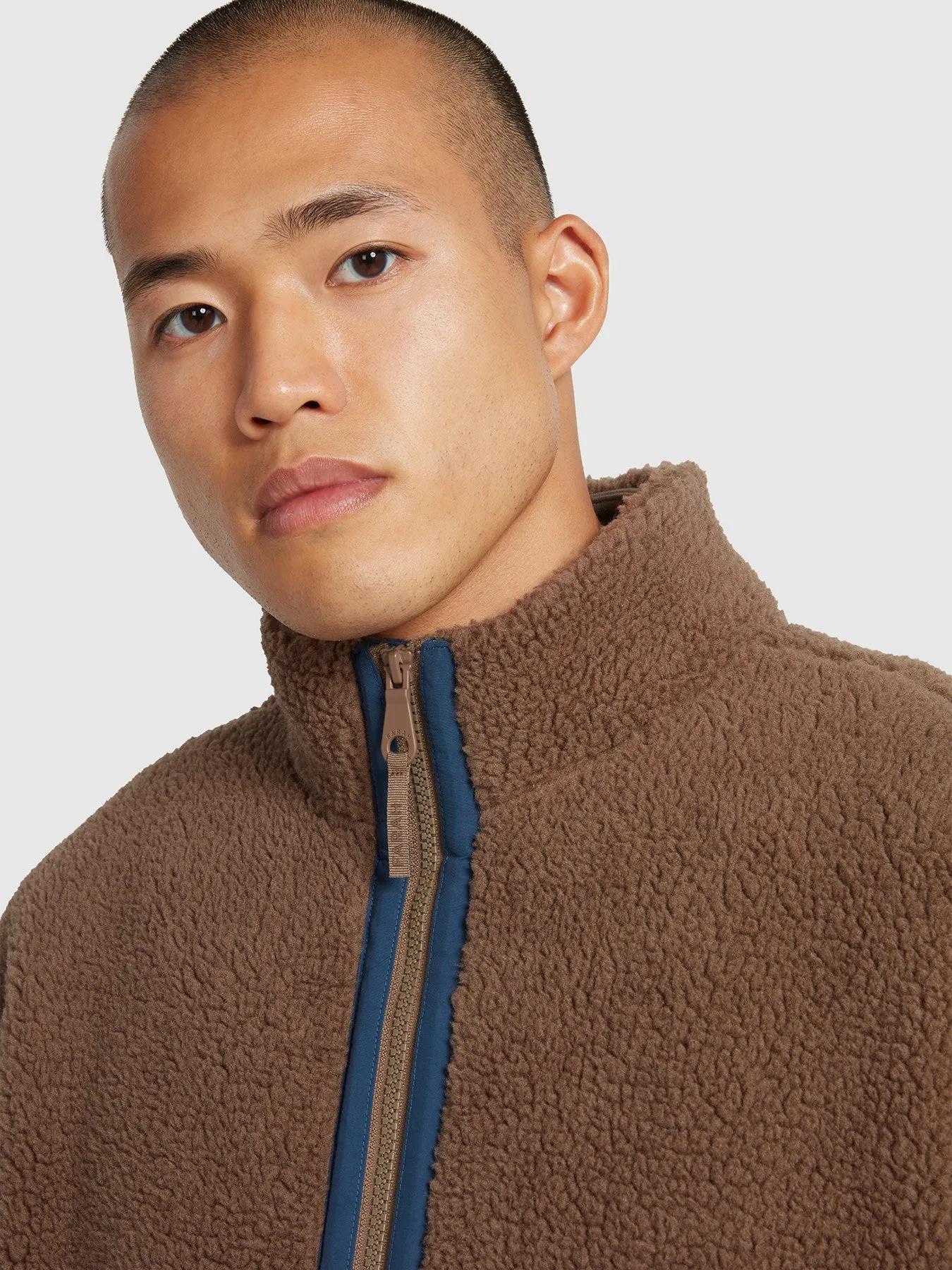 Elias Full Zip Fleece In Mushroom Grey sold by Farah product image thumbnail 4