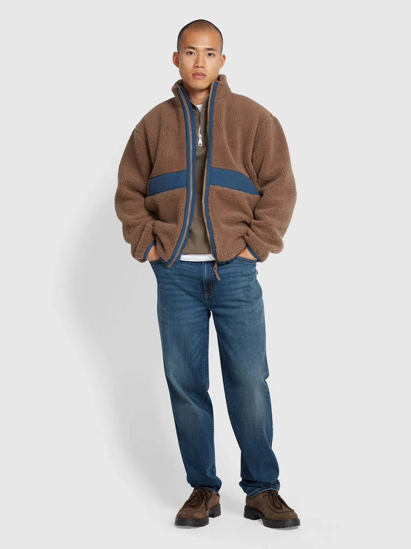 Elias Full Zip Fleece In Mushroom Grey sold by Farah product image thumbnail 2