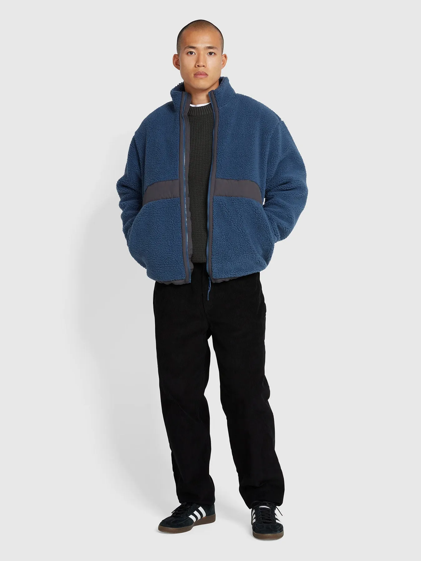 Elias Full Zip Fleece In Deep Blue sold by Farah product image thumbnail 2