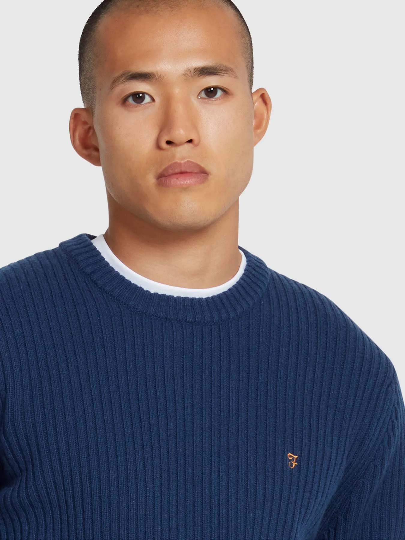 Halton Rib Sweater In Deep Blue sold by Farah product image thumbnail 4