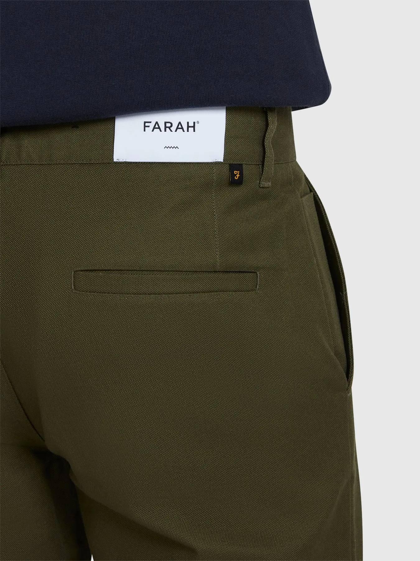 Norwood Regular Fit Cotton Hopsack Trousers In Olive Green sold by Farah product image thumbnail 4