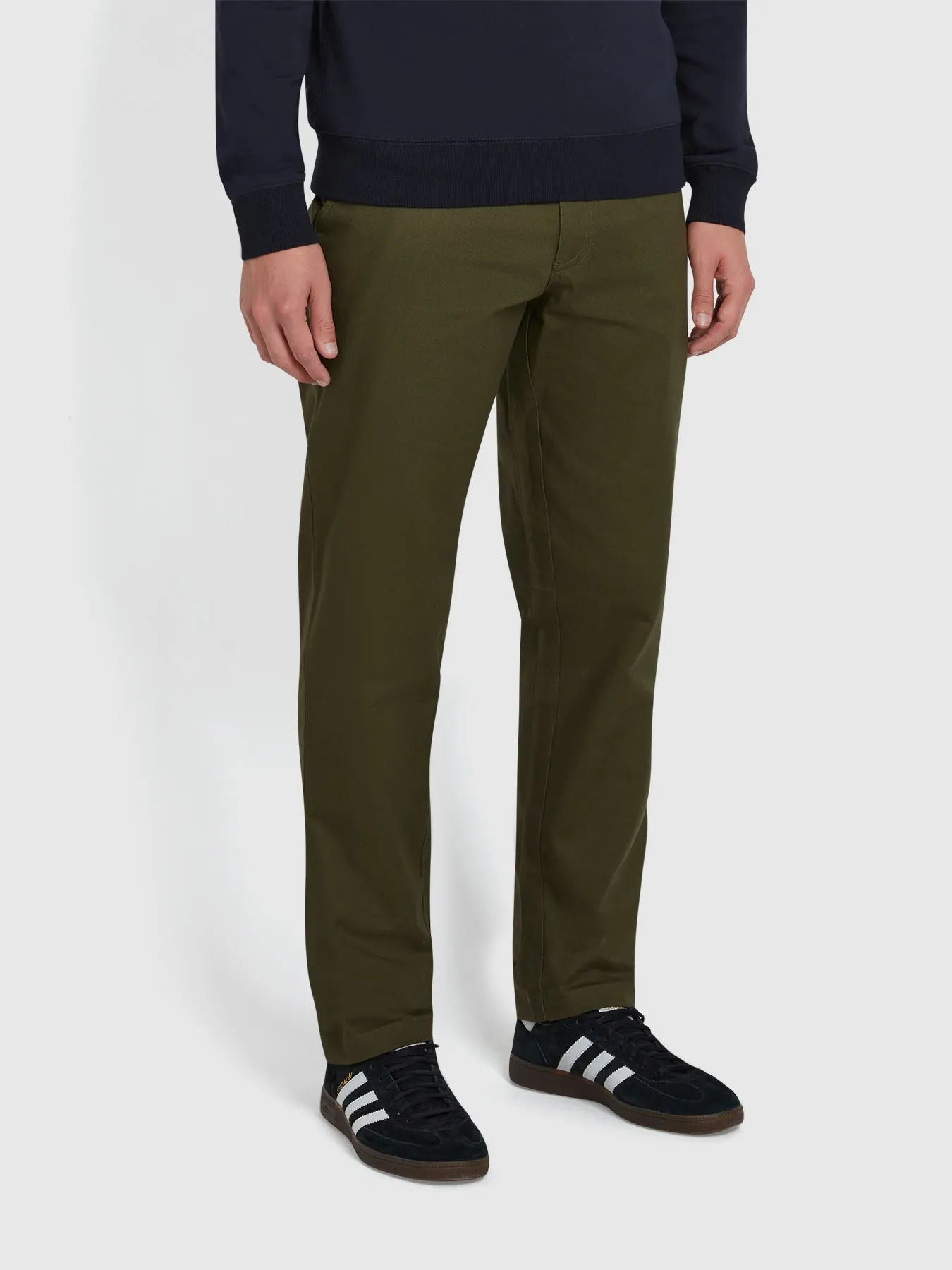 Norwood Regular Fit Cotton Hopsack Trousers In Olive Green sold by Farah product image thumbnail 2