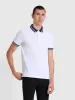 Stanton Slim Fit Tipped Organic Cotton Polo Shirt In White sold by Farah