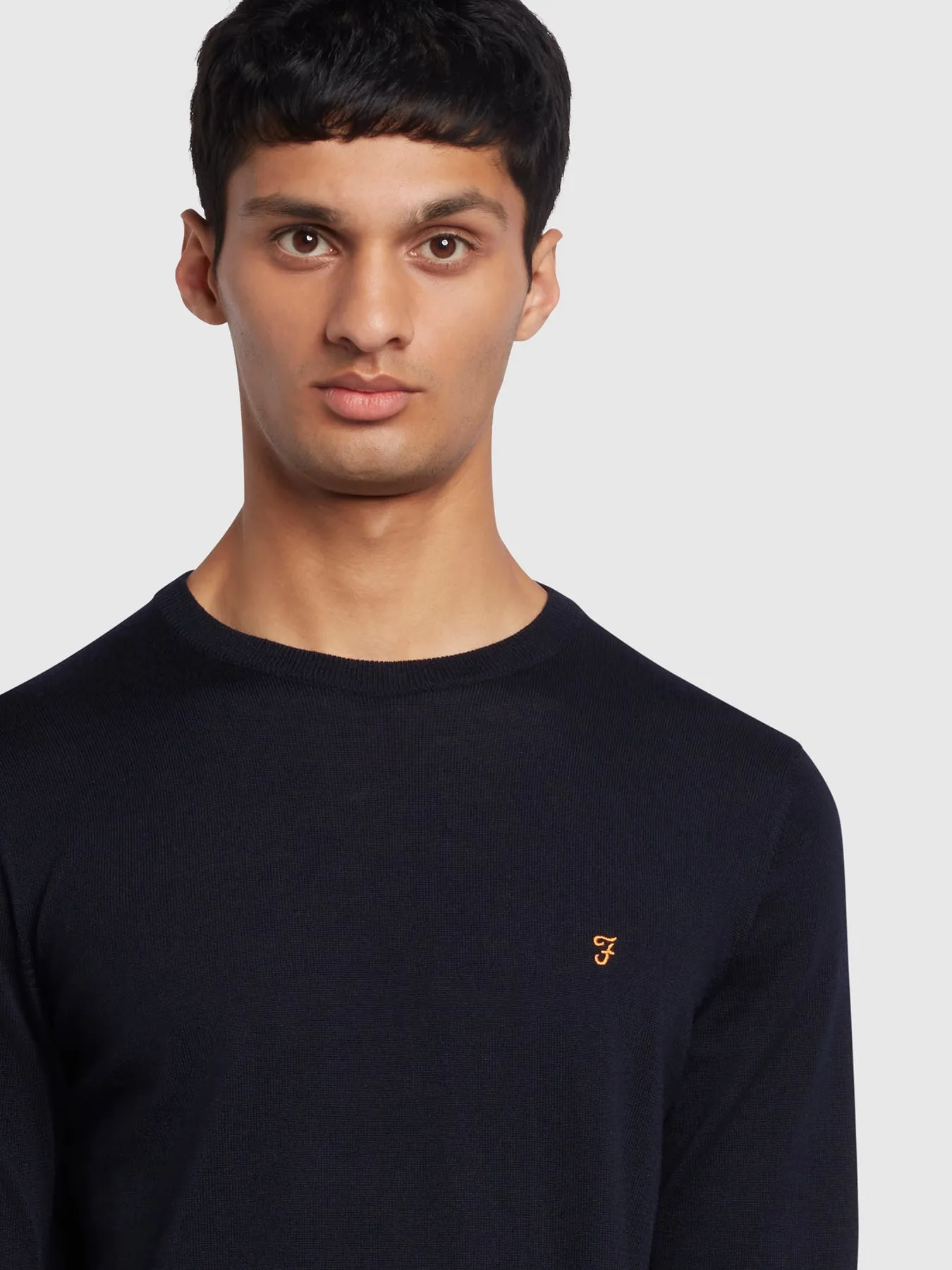 Mullen Merino Wool Crew Neck Sweater In Navy sold by Farah product image thumbnail 4