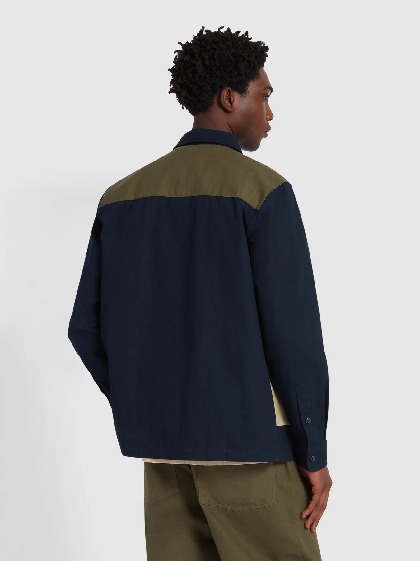 Burleigh Patch Overshirt In True Navy sold by Farah product image thumbnail 3
