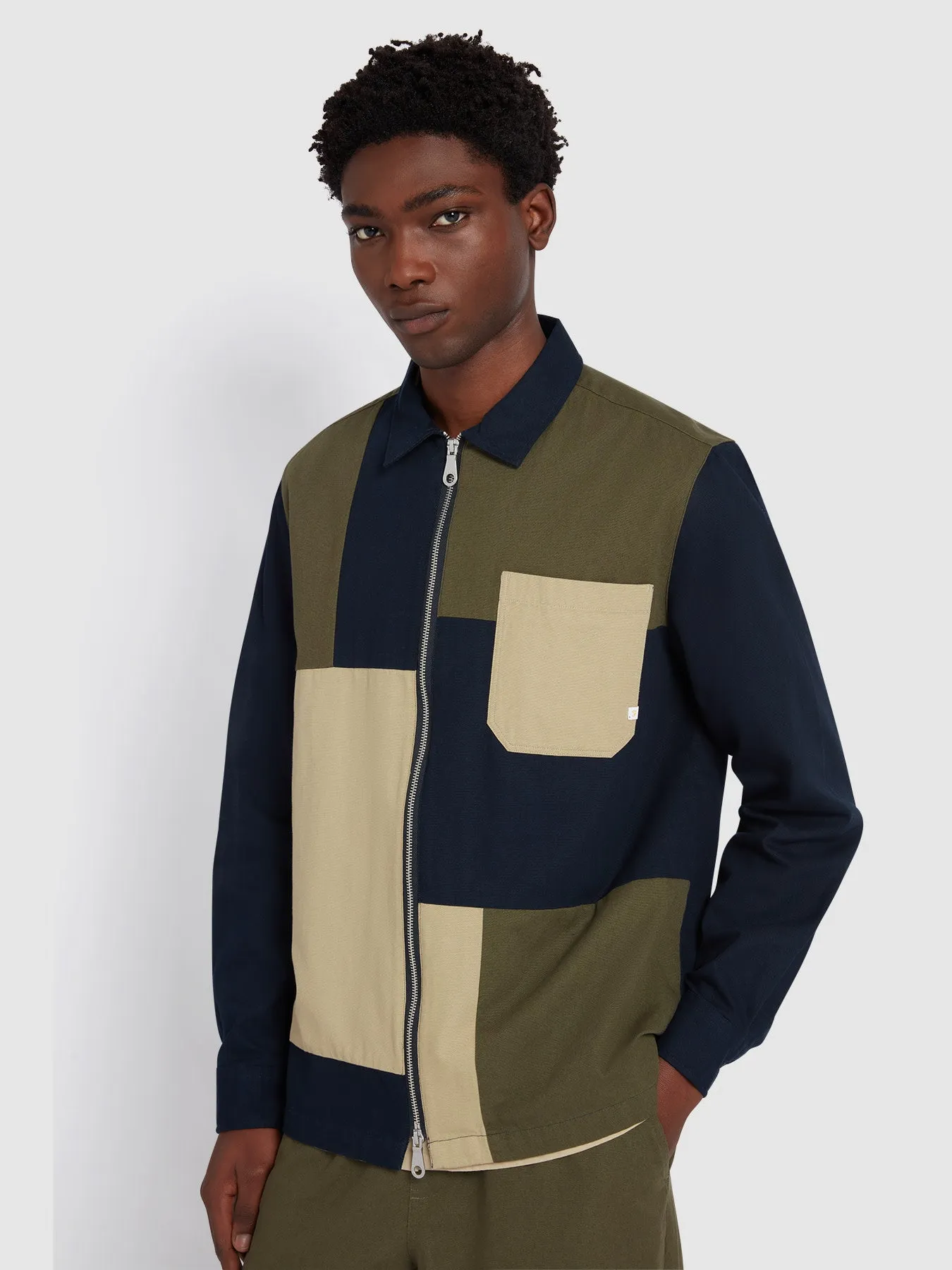 Burleigh Patch Overshirt In True Navy sold by Farah product image thumbnail 5