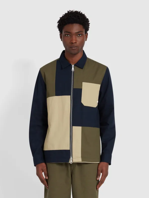 Burleigh Patch Overshirt In True Navy sold by Farah