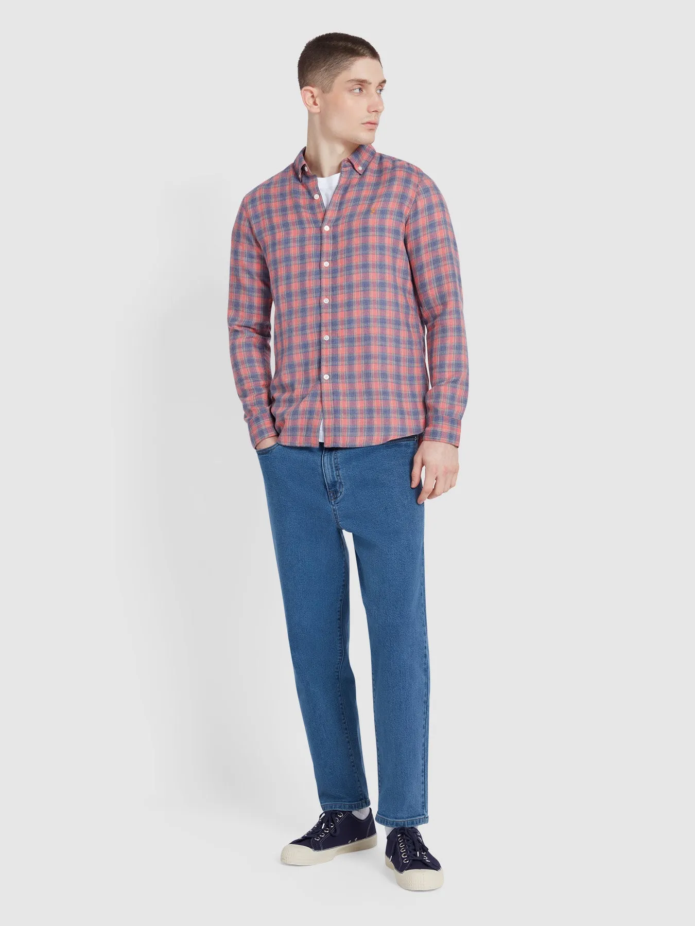 Hamilton Check Shirt In Red Russian sold by Farah product image thumbnail 2