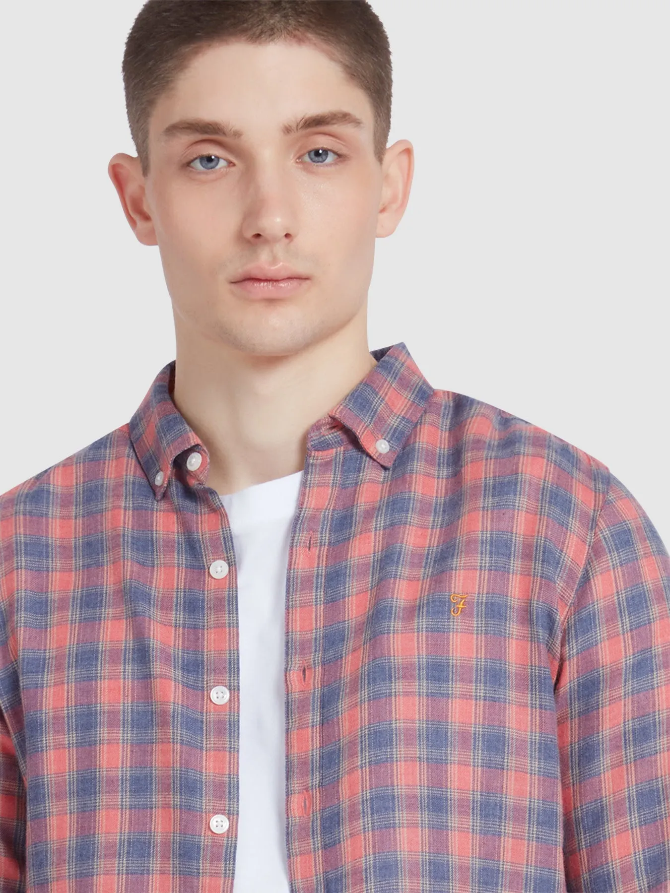 Hamilton Check Shirt In Red Russian sold by Farah product image thumbnail 4
