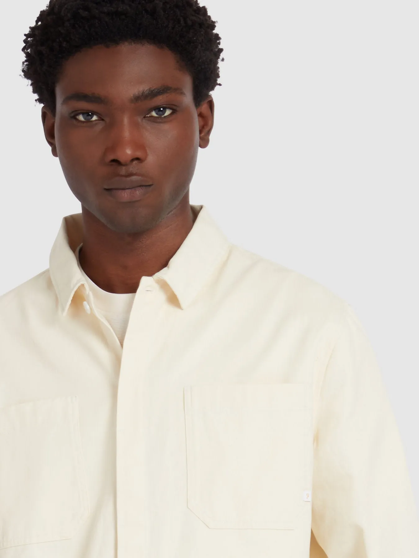Leon Overshirt In Cream sold by Farah product image thumbnail 4