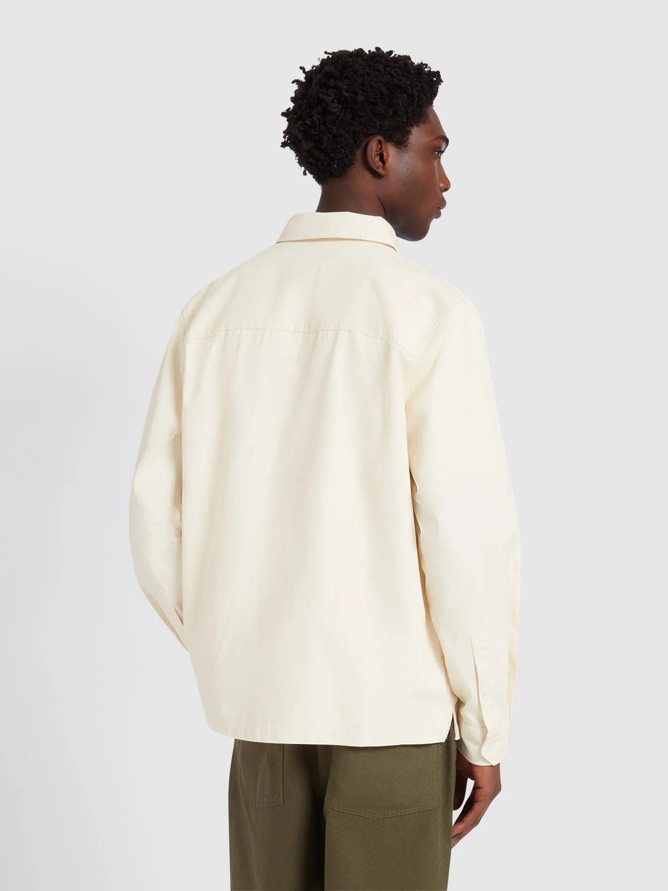 Leon Overshirt In Cream sold by Farah product image thumbnail 3
