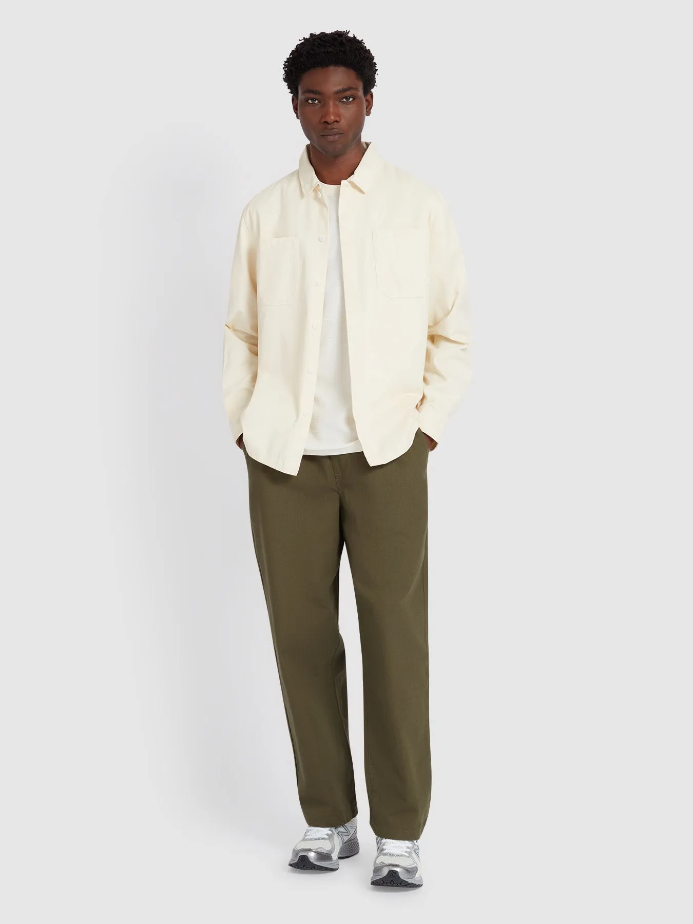 Leon Overshirt In Cream sold by Farah product image thumbnail 2