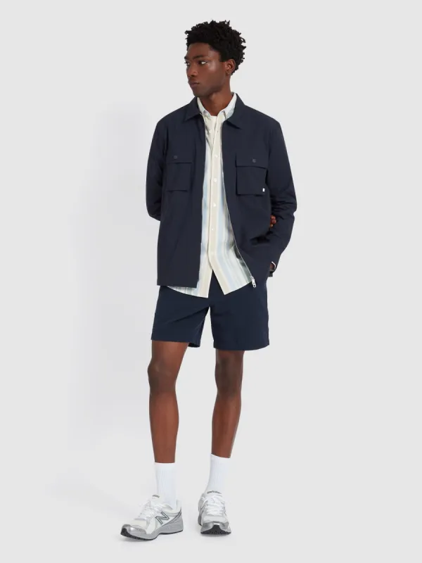 Redwald Seersucker Shorts In True Navy sold by Farah