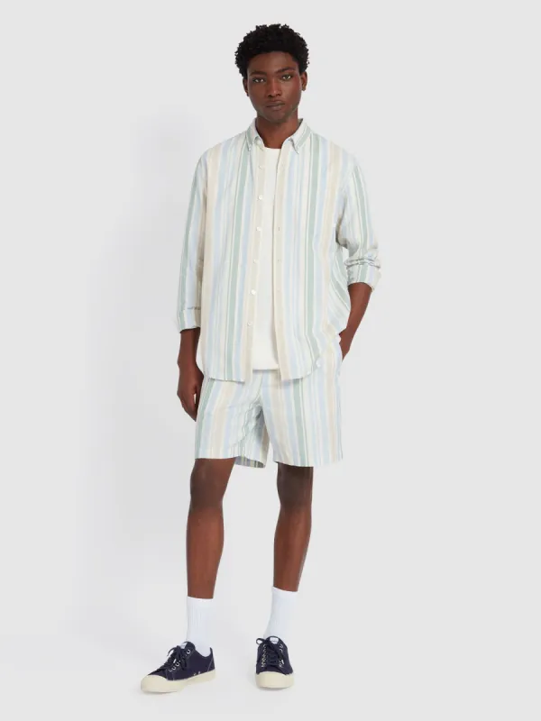 Redwald Thick Stripe Shorts In Ecru sold by Farah