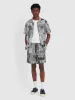 Redwald Archive Print Shorts In Black sold by Farah