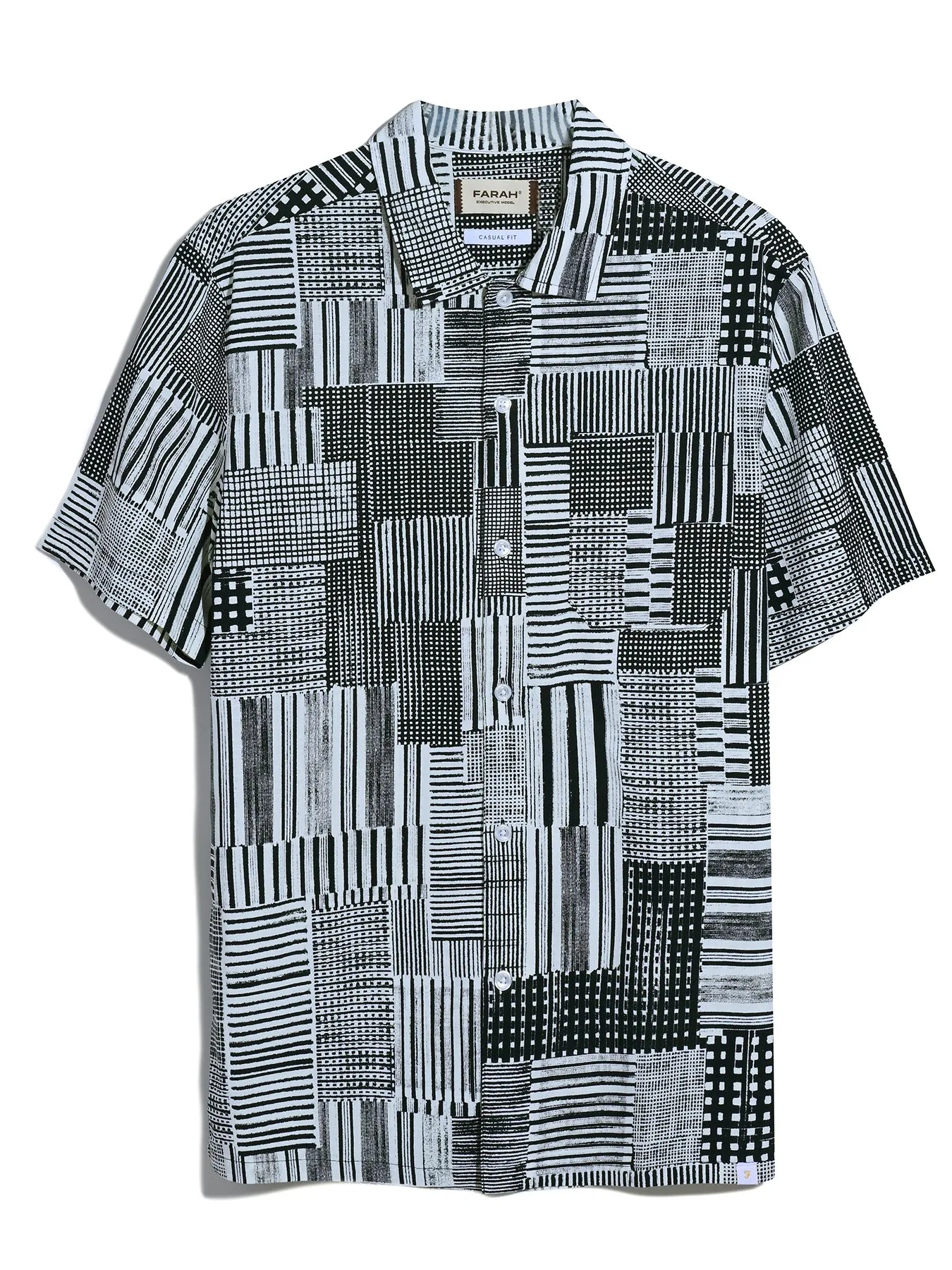 Chiltern Short Sleeve Archive Print Shirt In Black sold by Farah product image thumbnail 5