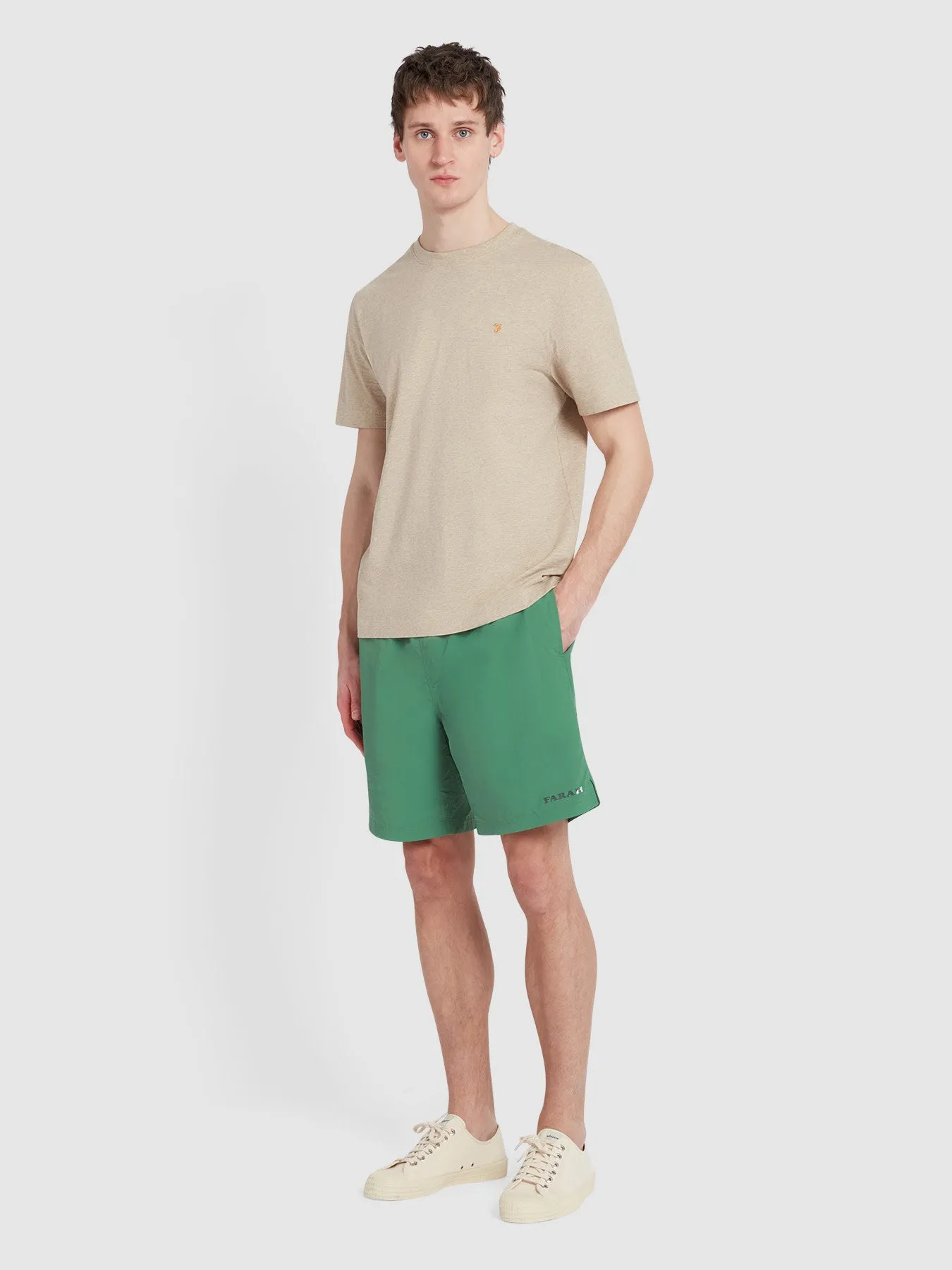 Edgar Swim Shorts In Green Meadow sold by Farah