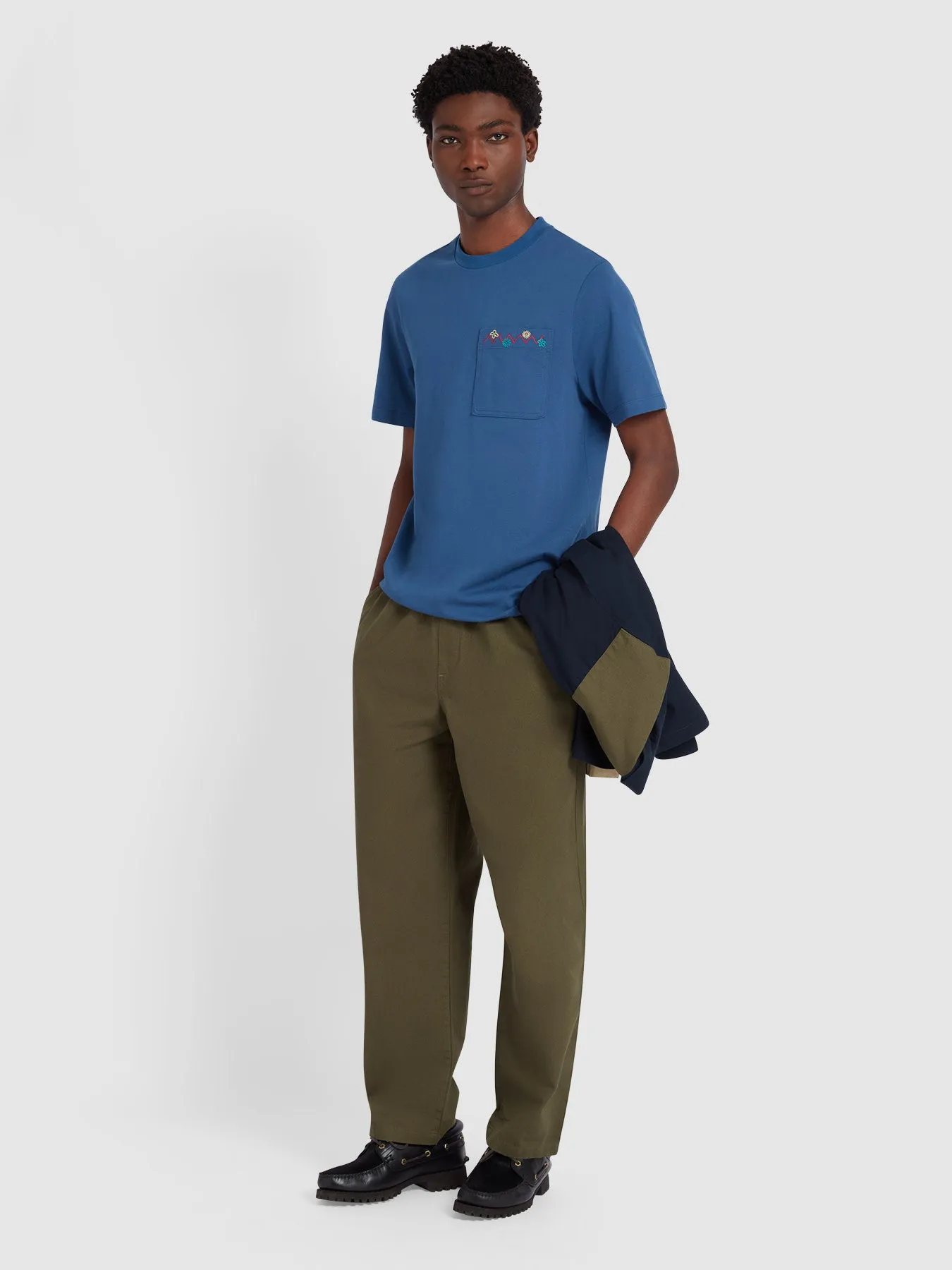 Stacy Embroidered Pocket T-Shirt In Cold Metal sold by Farah product image thumbnail 2