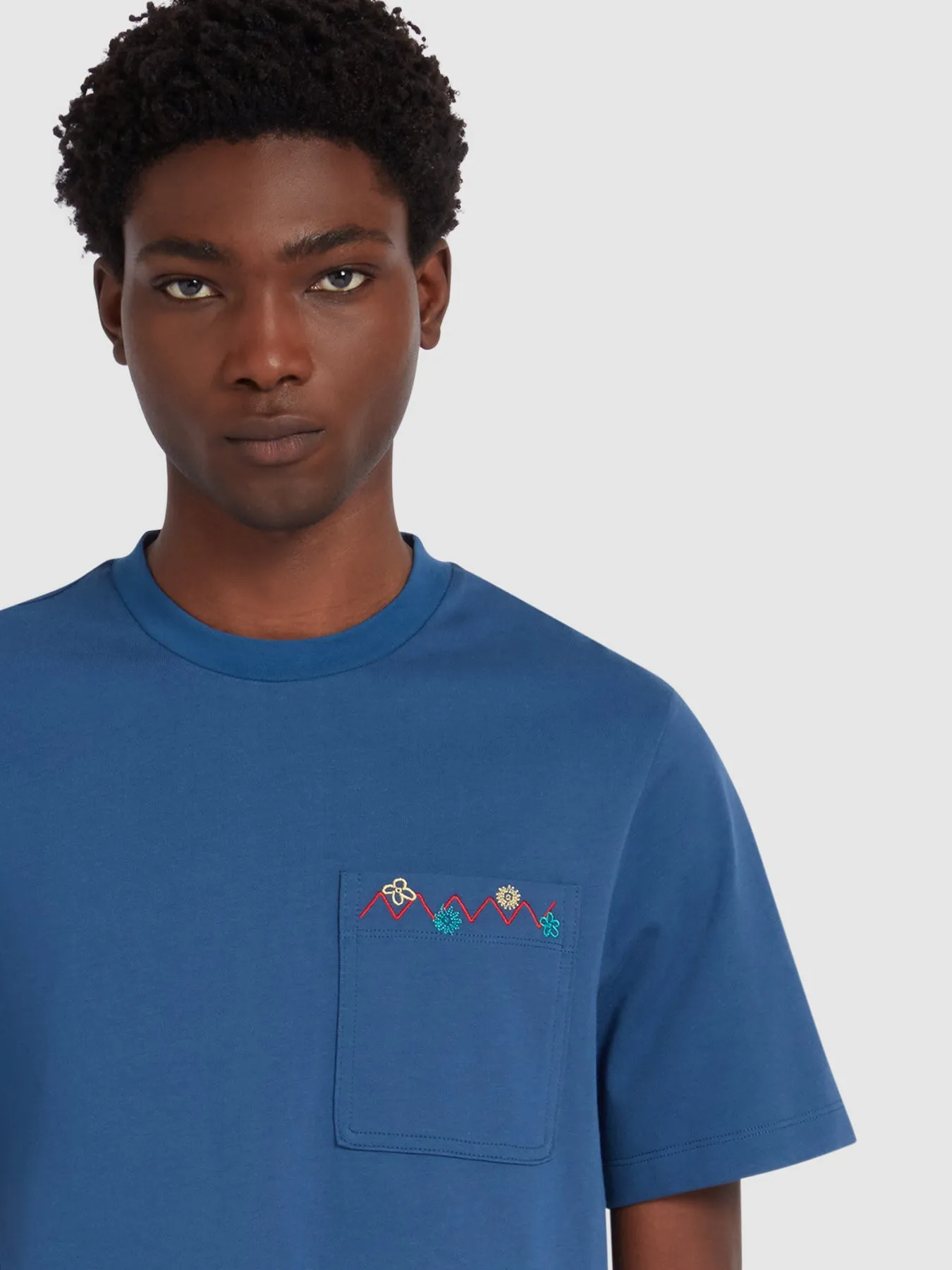 Stacy Embroidered Pocket T-Shirt In Cold Metal sold by Farah product image thumbnail 4