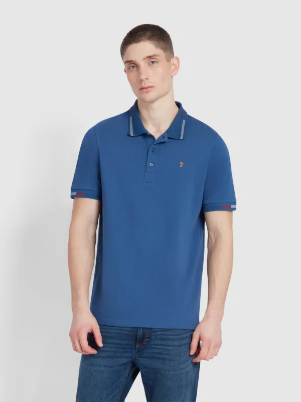 Purdy Tipped Collar Polo Shirt In Cold Metal sold by Farah