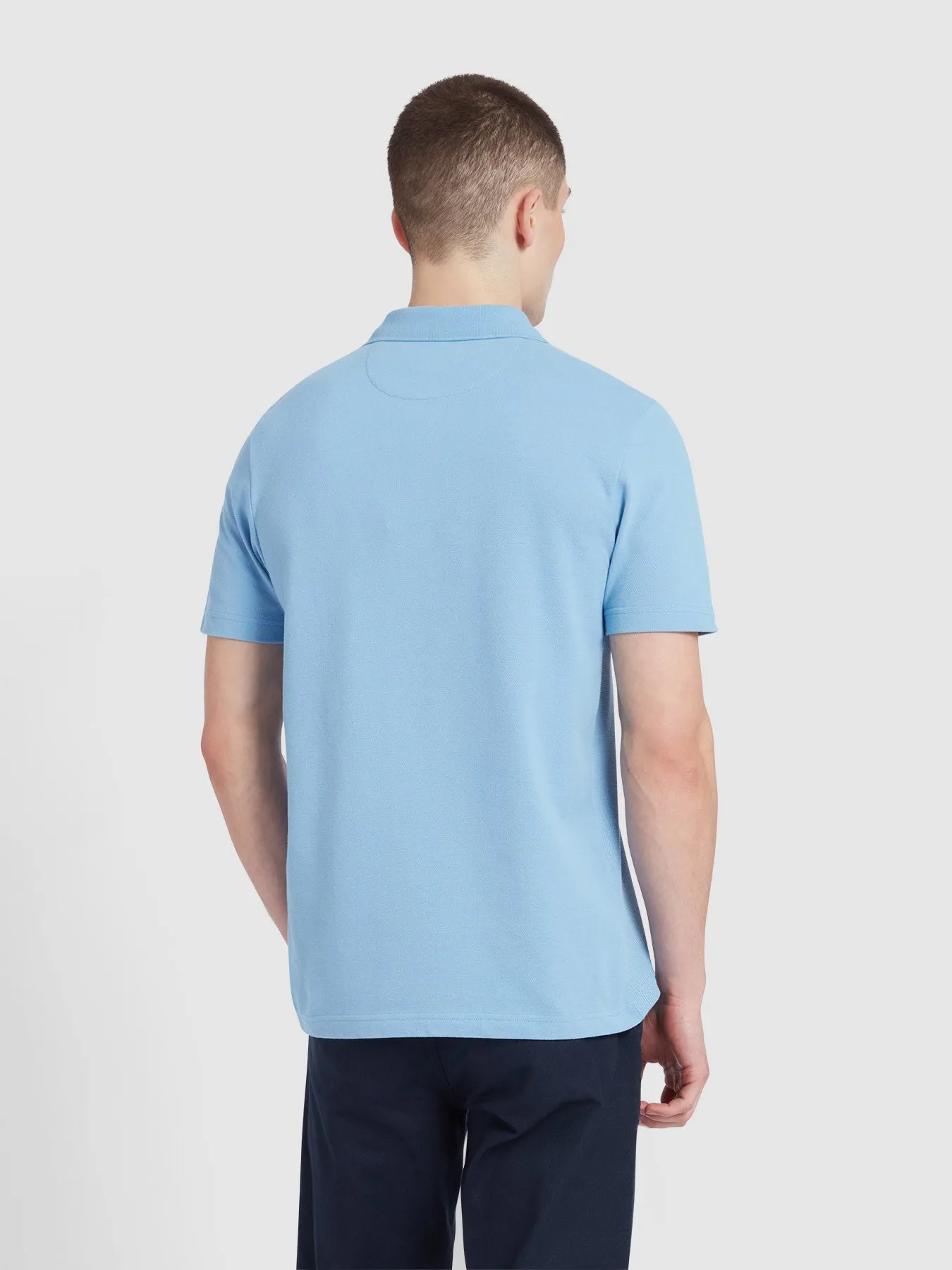 Forster Textured Polo Shirt In Powder Blue sold by Farah product image thumbnail 3