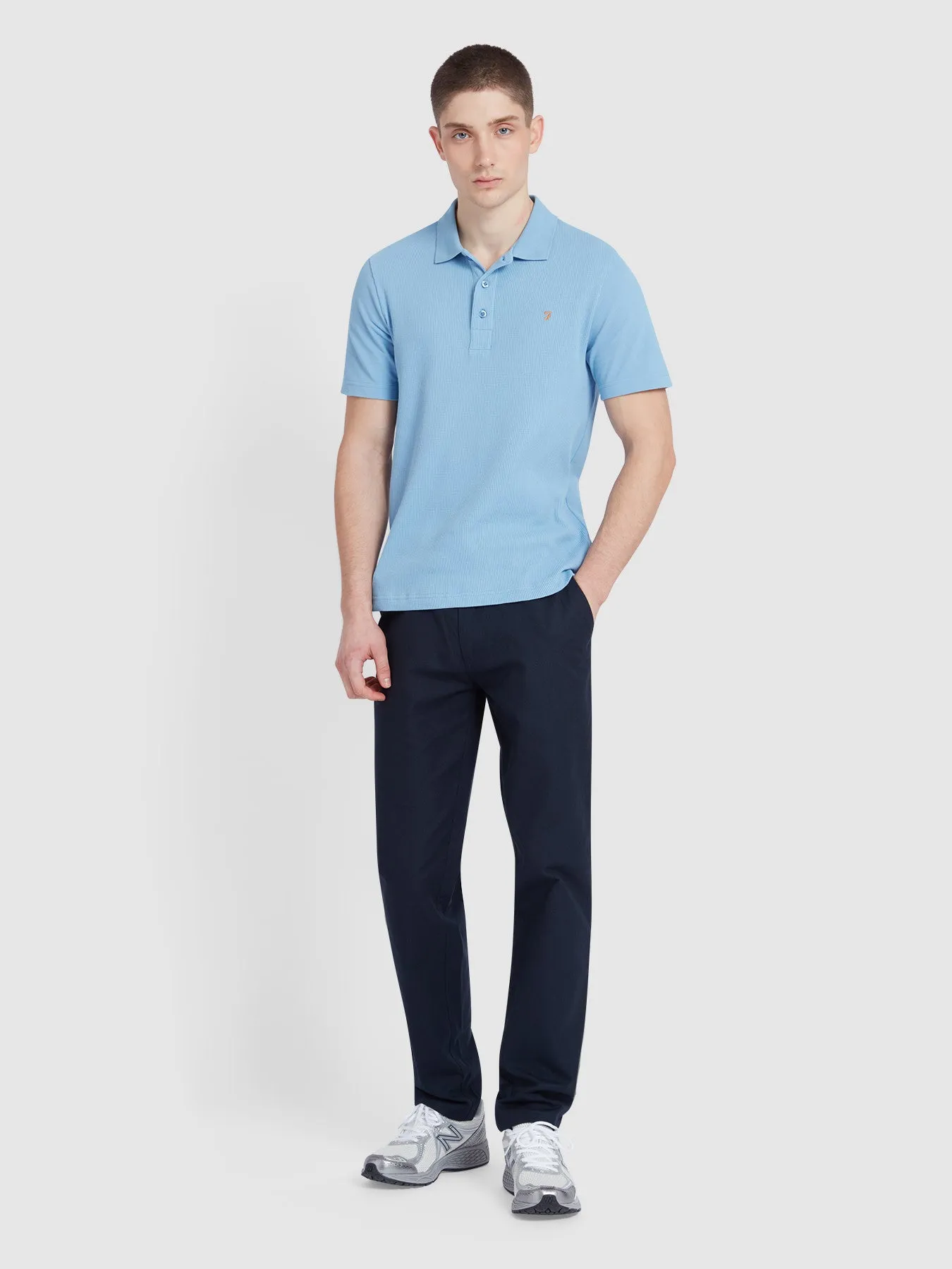 Forster Textured Polo Shirt In Powder Blue sold by Farah product image thumbnail 2