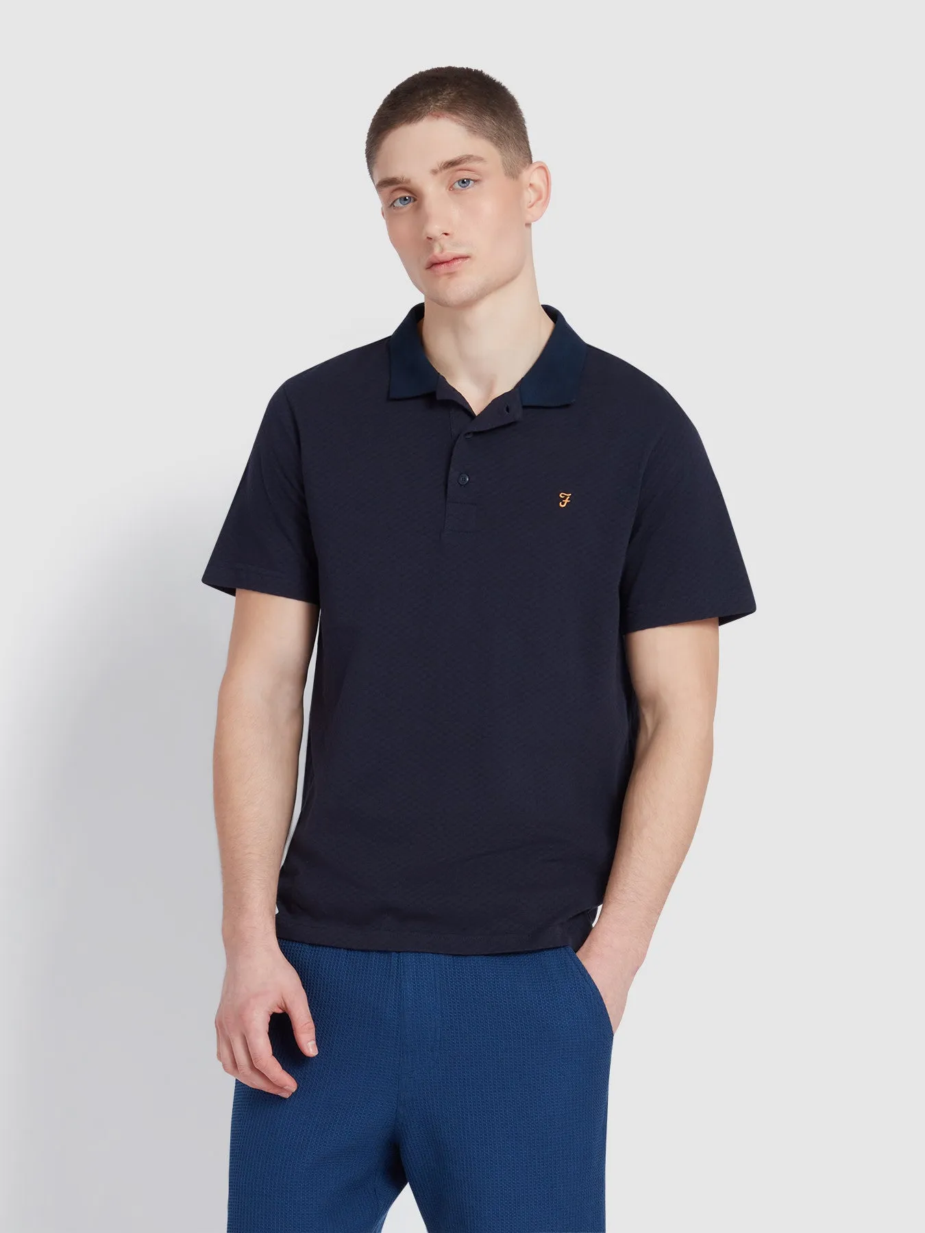 Maddams Polo Shirt In True Navy sold by Farah