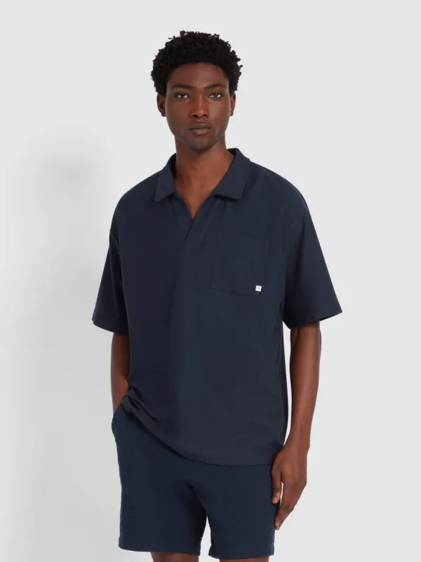 Caspion Polo Shirt In True Navy made by Farah