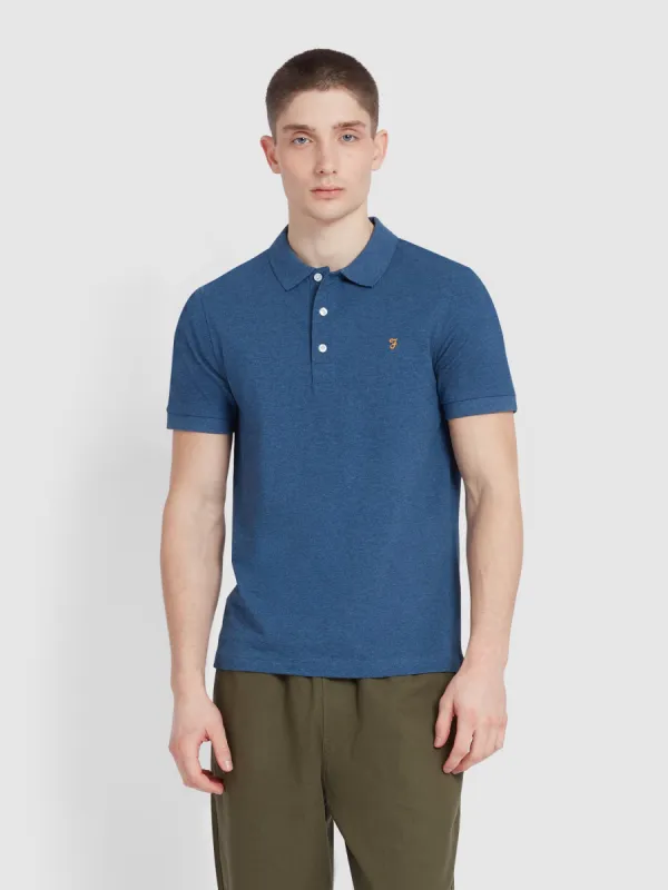 Blanes Organic Cotton Polo Shirt In Cold Metal Marl sold by Farah