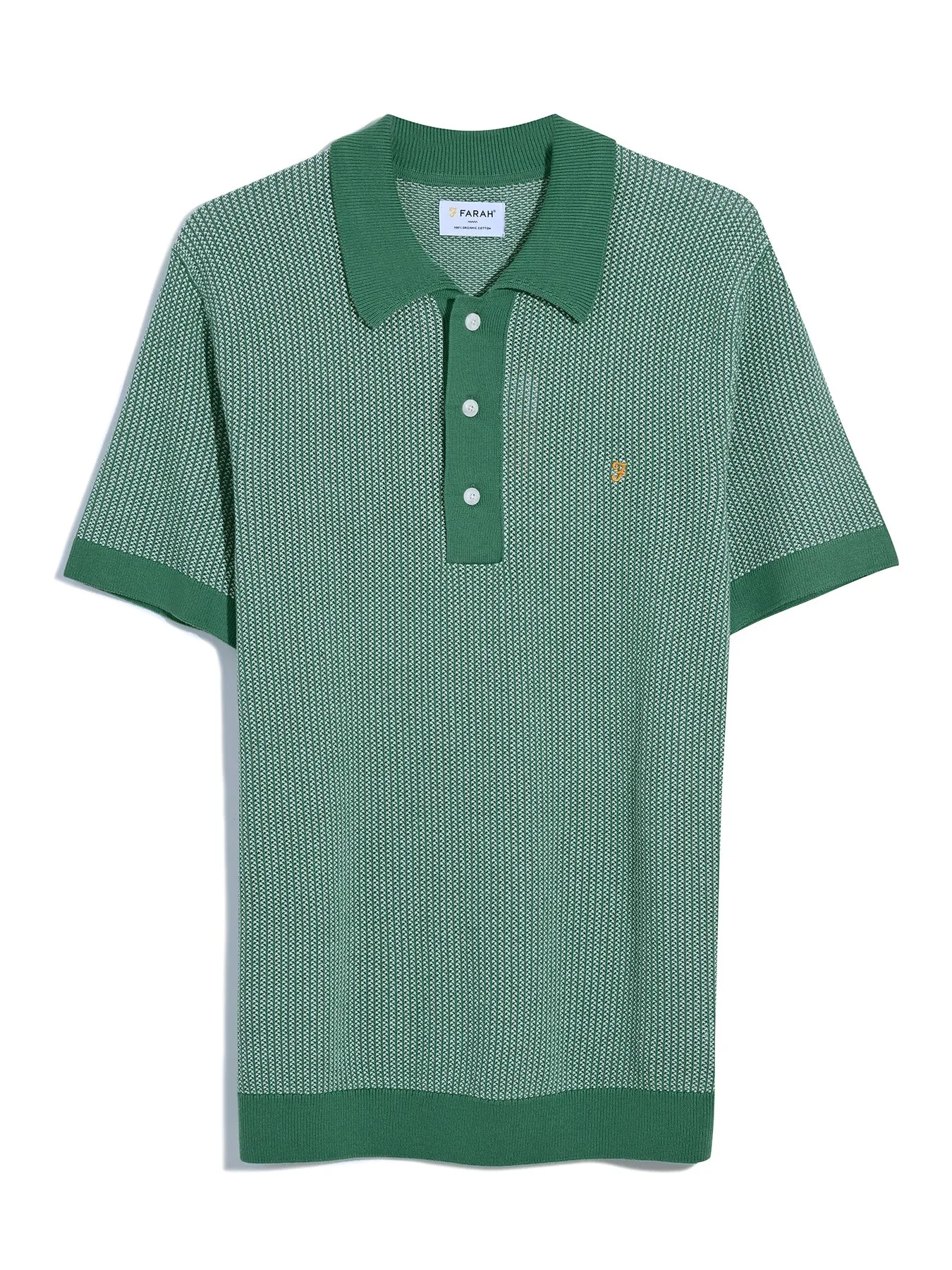 Sandford Knitted Polo Shirt In Green Meadow sold by Farah product image thumbnail 5