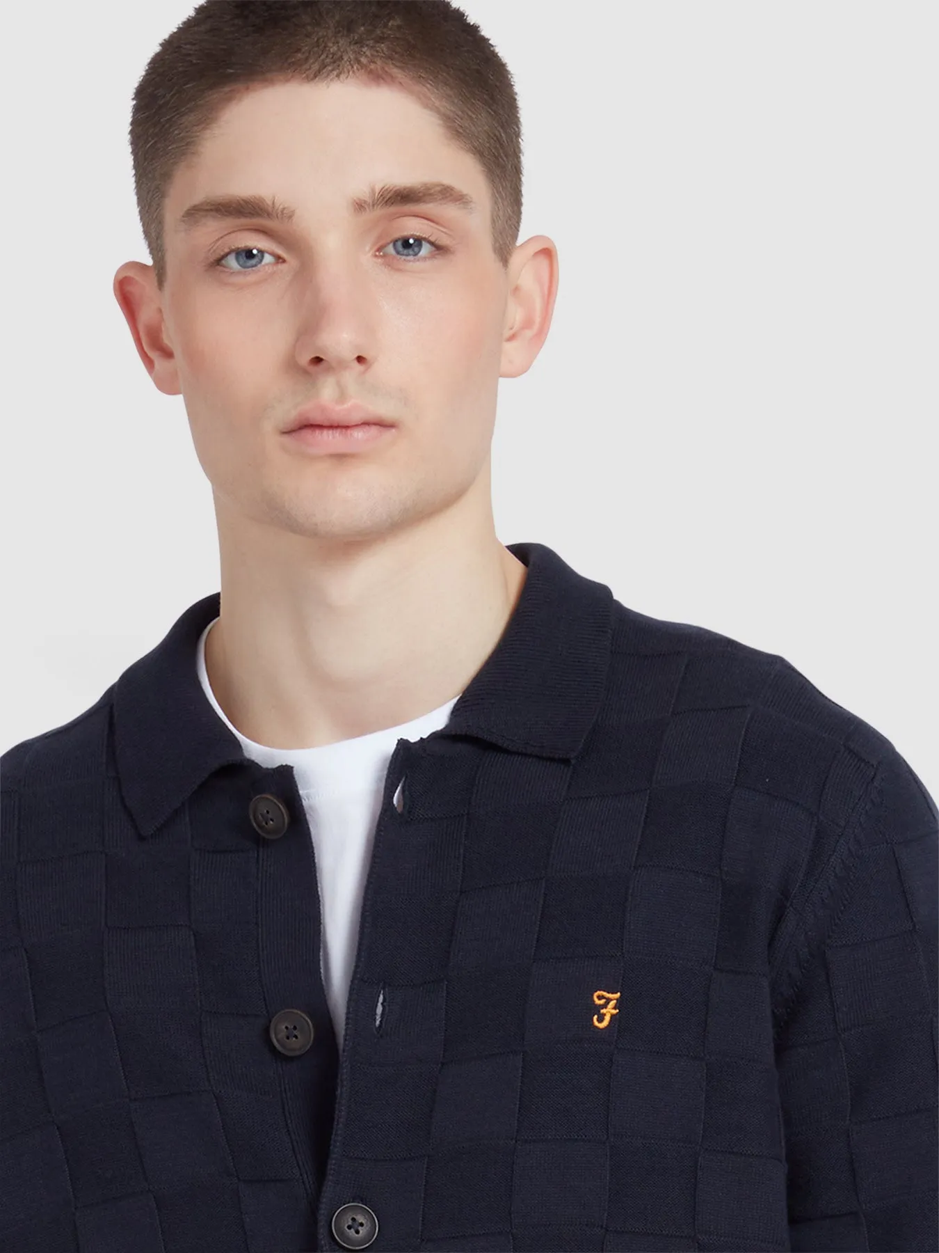 Trinity Cardigan In True Navy sold by Farah product image thumbnail 4
