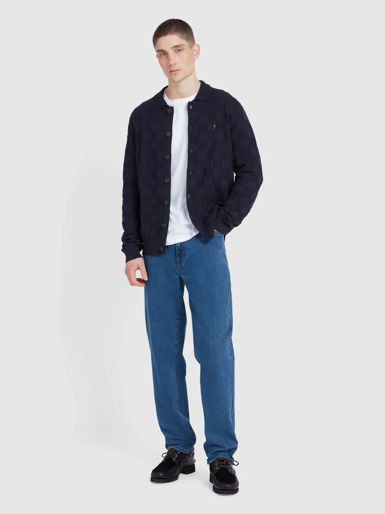 Trinity Cardigan In True Navy sold by Farah product image thumbnail 2