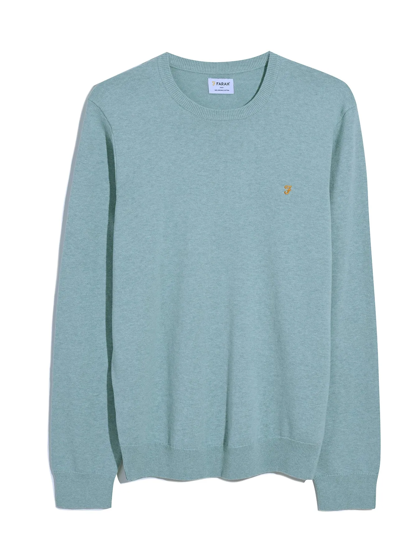 Mullen Cotton Crew Neck Sweater In Grove Green Marl sold by Farah product image thumbnail 5