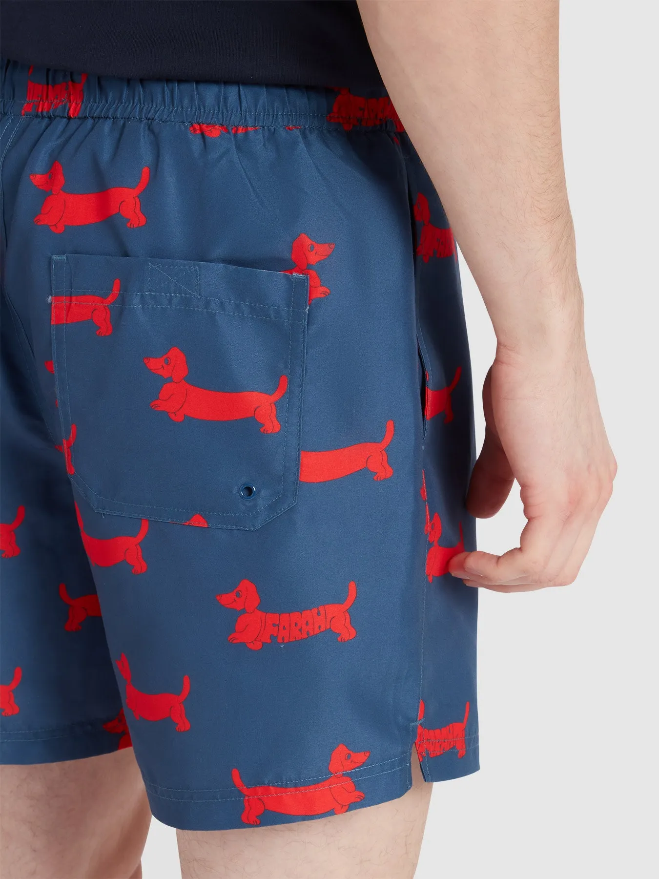 Colbert Dog Print Swim Shorts In Cold Metal sold by Farah product image thumbnail 4