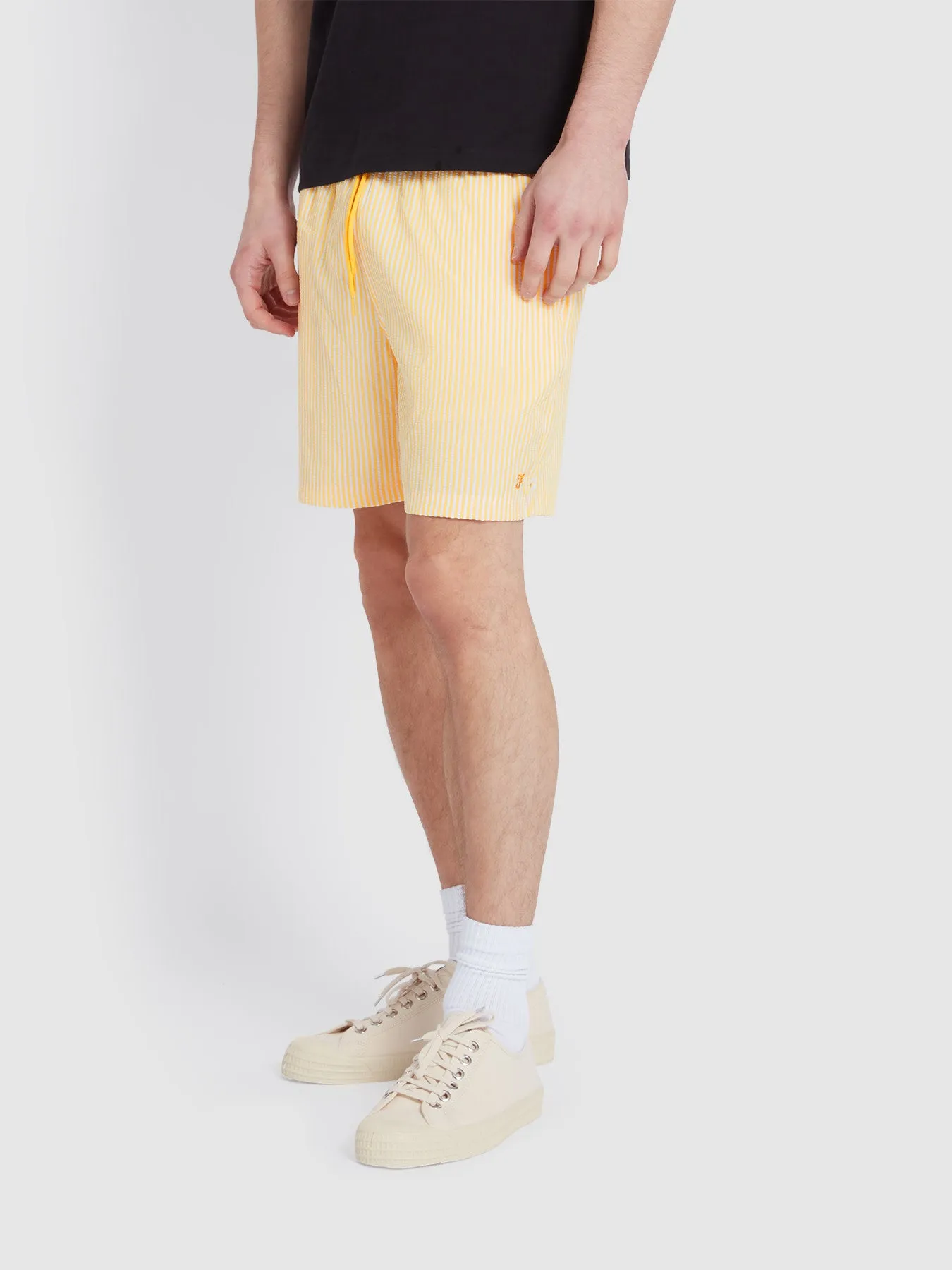 Colbert Seersucker Stripe Swim Shorts In Saffron Yellow sold by Farah product image thumbnail 2