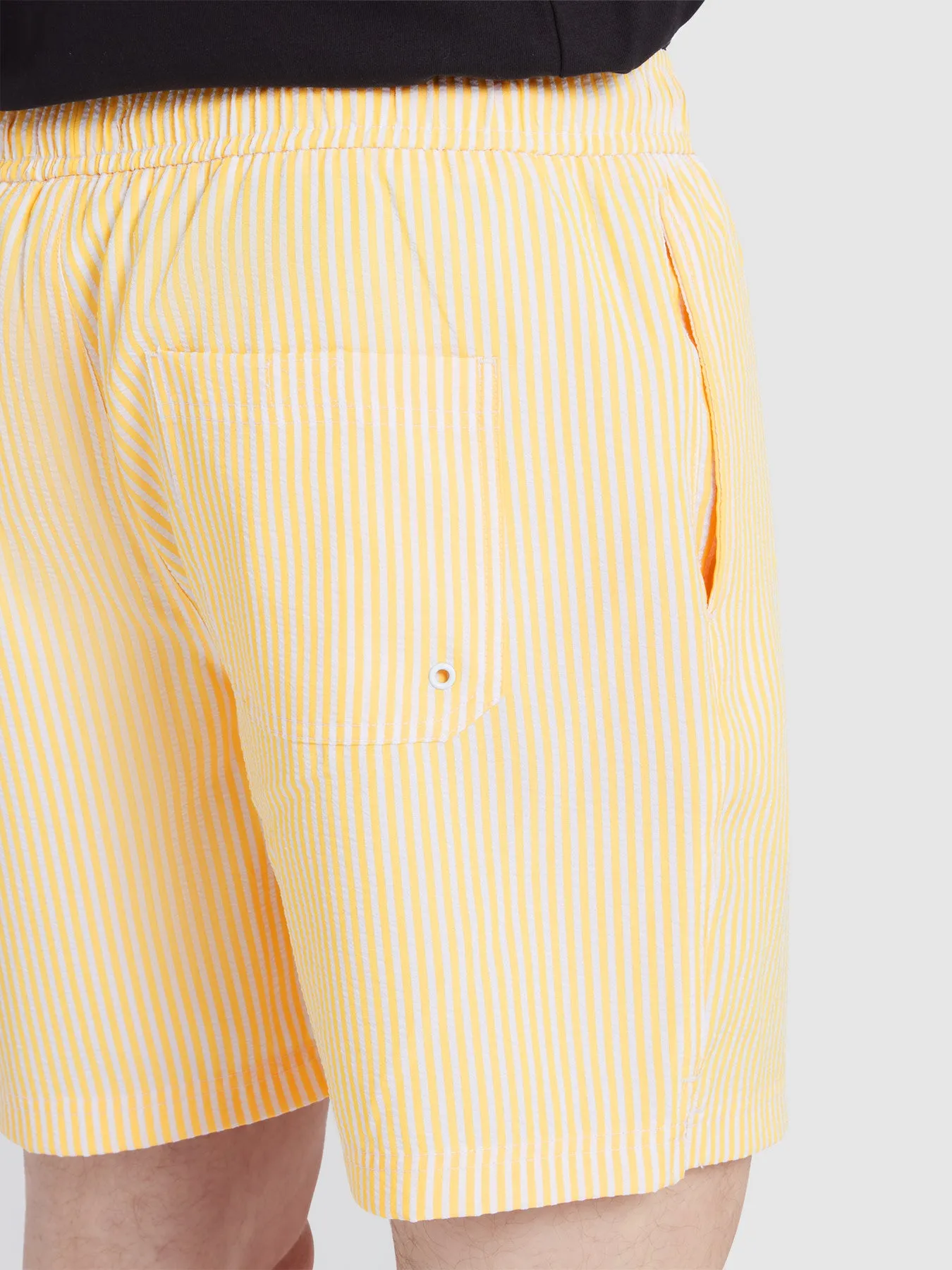 Colbert Seersucker Stripe Swim Shorts In Saffron Yellow sold by Farah product image thumbnail 4
