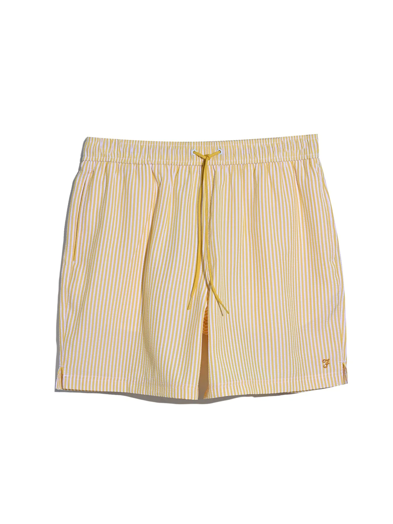 Colbert Seersucker Stripe Swim Shorts In Saffron Yellow sold by Farah product image thumbnail 5