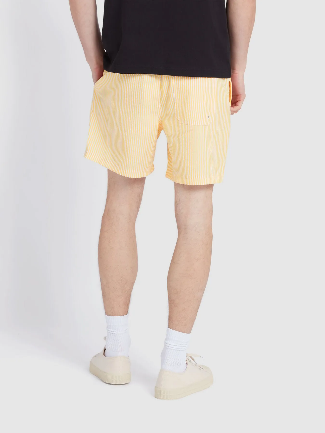 Colbert Seersucker Stripe Swim Shorts In Saffron Yellow sold by Farah product image thumbnail 3