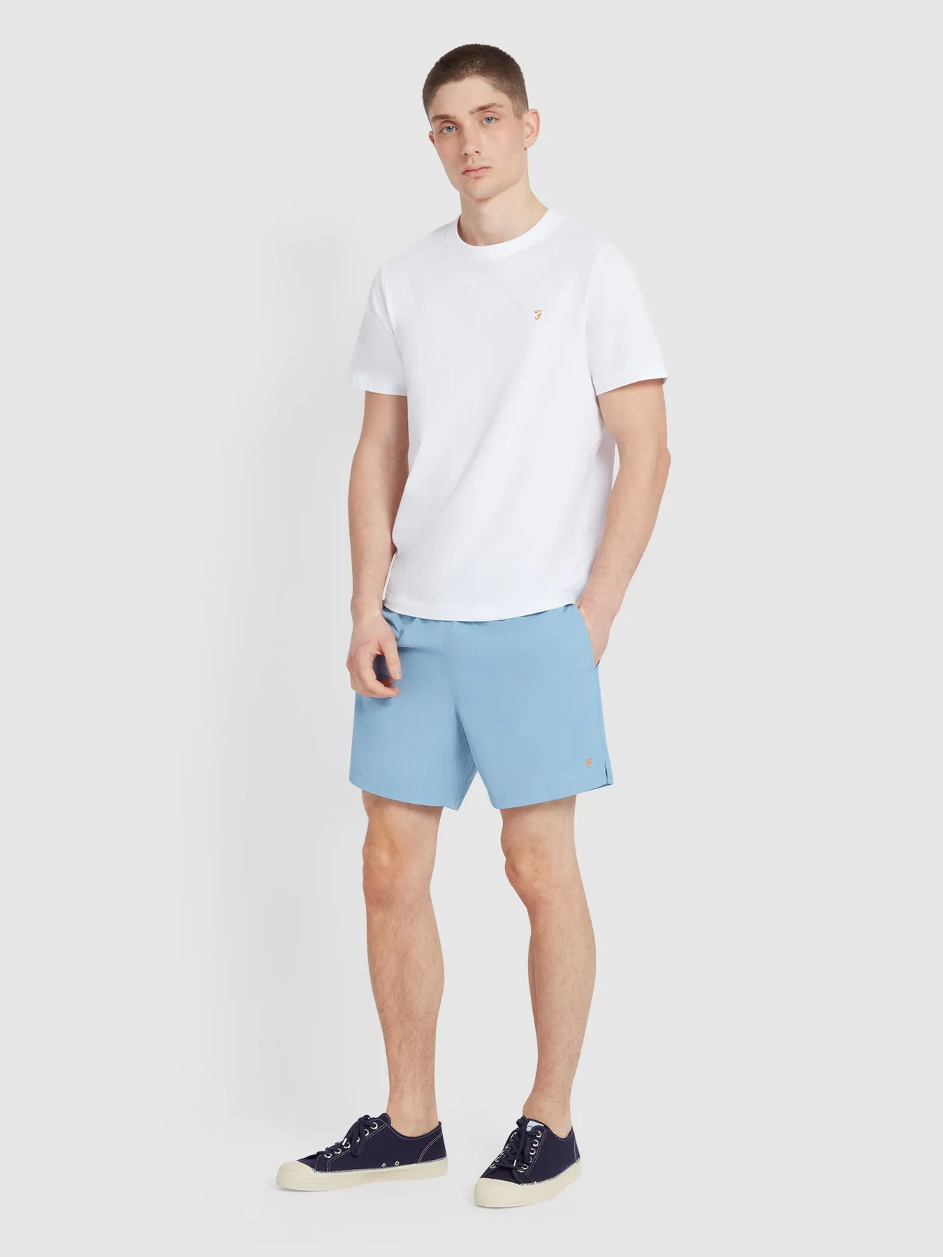 Colbert Swim Shorts In Powder Blue sold by Farah
